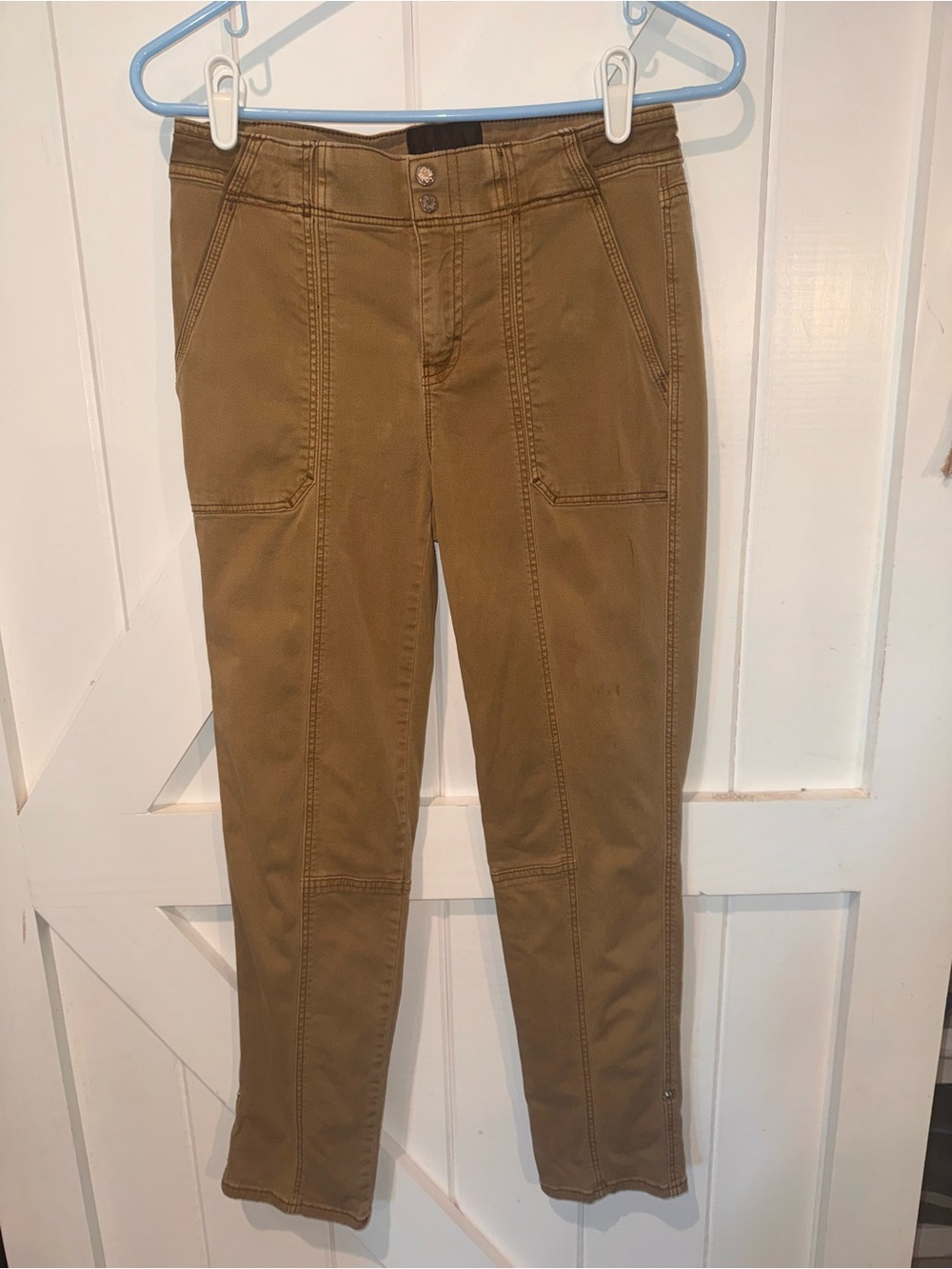 White House Black Market Straight Crop Pants Size 0 Brown Mid Rise Utility